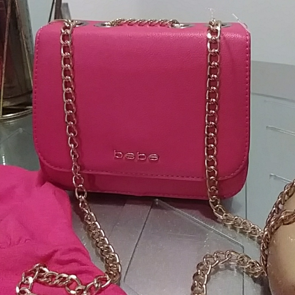 Bebe purse_ Hot Pink/ Snake print